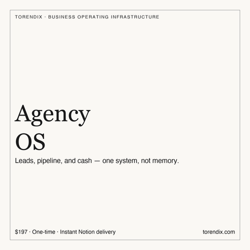 TORENDIX Agency OS — Notion business development and finance for consultants and agencies
