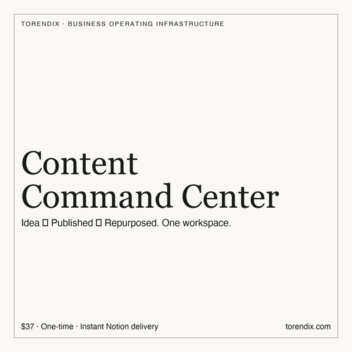 TORENDIX Content Command Center — Notion content operations for consultants and agencies